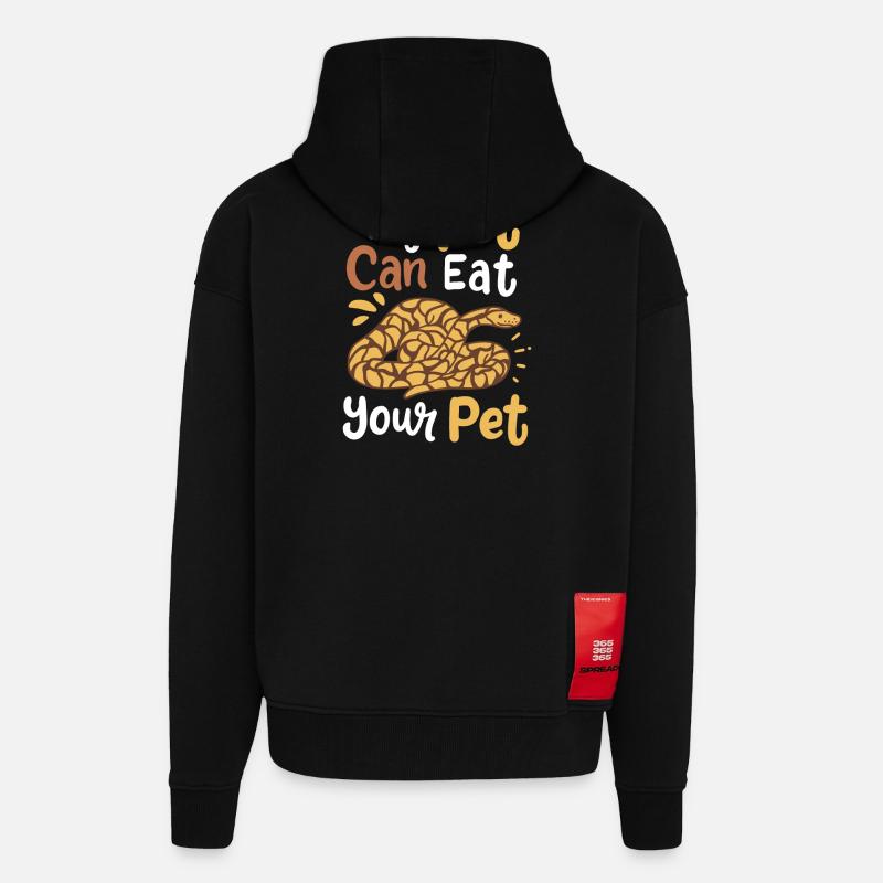 Python Snake Snake Owner - Zip Hoodie - made by SPREAD - SOLID BLACK