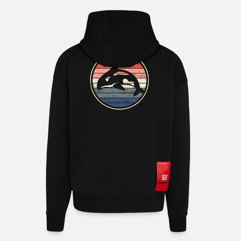 Orca Wal - Veste à capuche bio épaisse oversize fabriqué en UE - SOLID BLACK