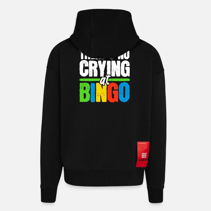 Bingo Bingo Joueurs Bingo Appels - Veste à capuche bio épaisse oversize fabriqué en UE - SOLID BLACK