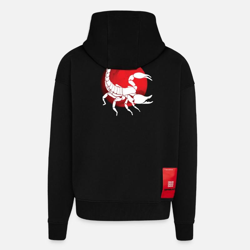 Skorpion Sternzeichen - Zip Hoodie - made by SPREAD - SOLID BLACK