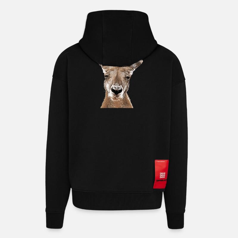 Känguru really - Zip Hoodie - made by SPREAD - SOLID BLACK