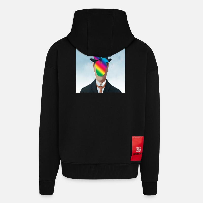 Regenbogen Apfel-Mann - Zip Hoodie - made by SPREAD - SOLID BLACK