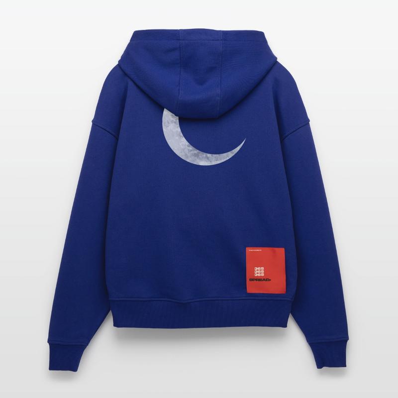 delicate shimmering silver moon Zip Hoodie - made by SPREAD