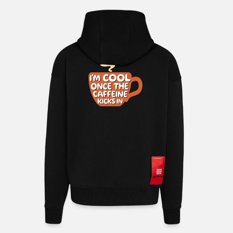 Kaffeeliebhaber Cool Statement Kaffee Kaffeetasse - Zip Hoodie - made by SPREAD - SOLID BLACK