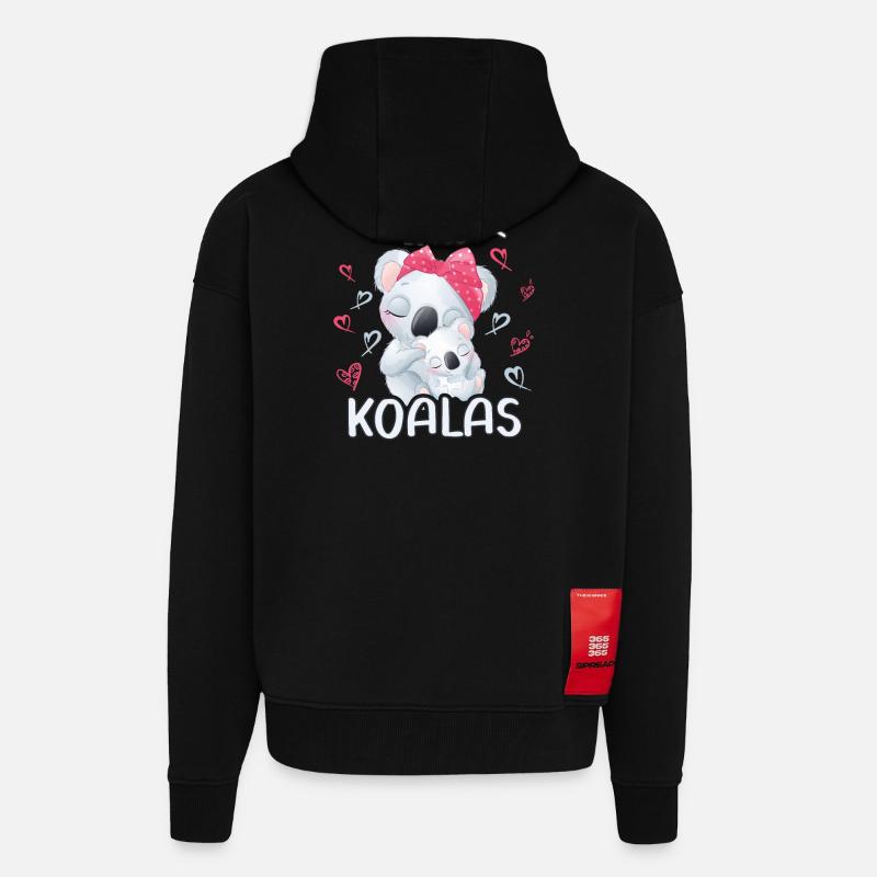 Dieses Maedchen Liebt Koalas - Zip Hoodie - made by SPREAD - SOLID BLACK