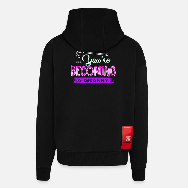Glückwunsch Großmutter Oma Statement Brille - Zip Hoodie - made by SPREAD - SOLID BLACK
