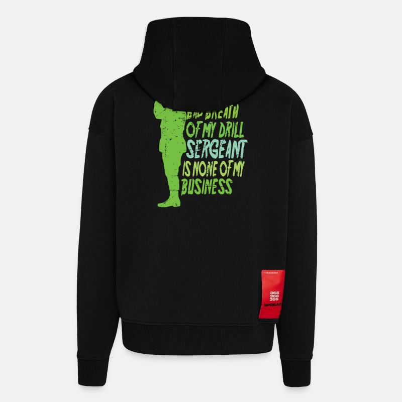 Drill Sergeant - Zip Hoodie - made by SPREAD - SOLID BLACK