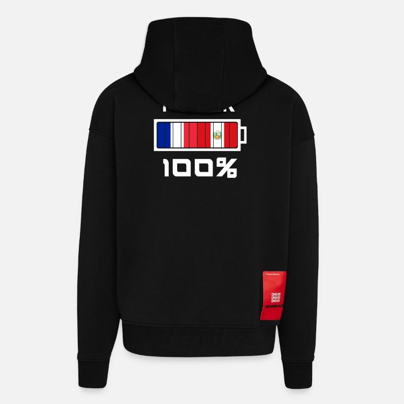 Peru und Frankreich machen 100% - Zip Hoodie - made by SPREAD - SOLID BLACK