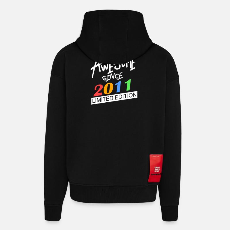 2011 - Born 2011 - Zip Hoodie - made by SPREAD - SOLID BLACK