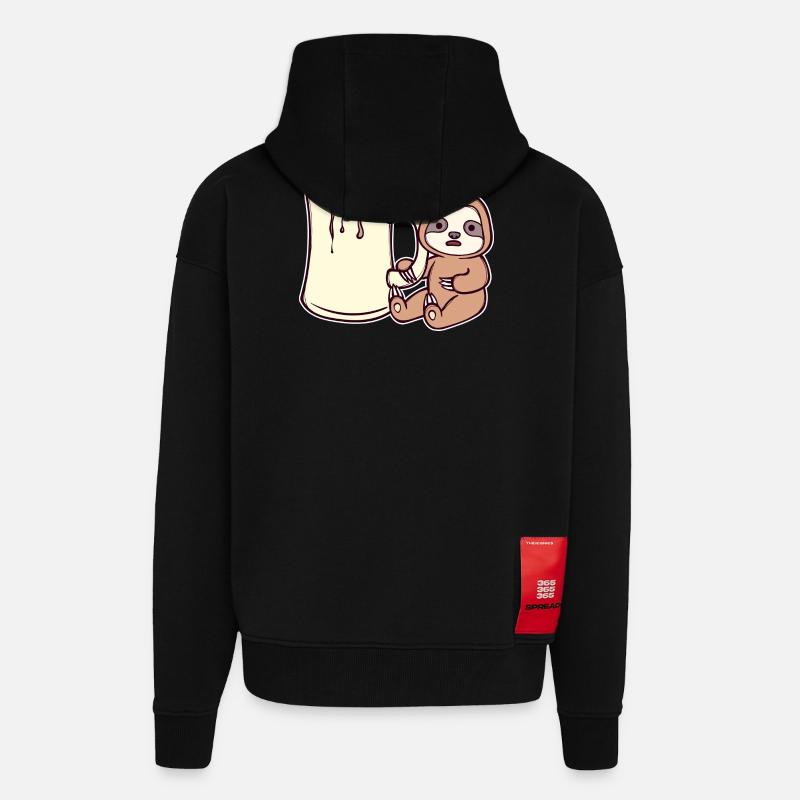 Faul Langsam Vegetarier Säugetier Faultier Tier - Zip Hoodie - made by SPREAD - SOLID BLACK
