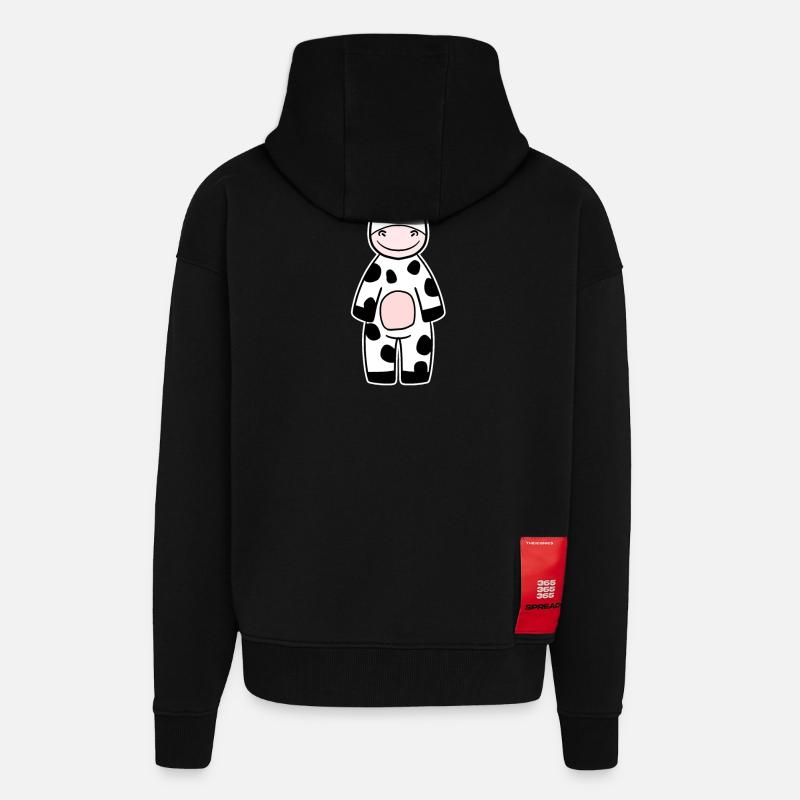 Vache - Veste à capuche bio épaisse oversize fabriqué en UE - SOLID BLACK