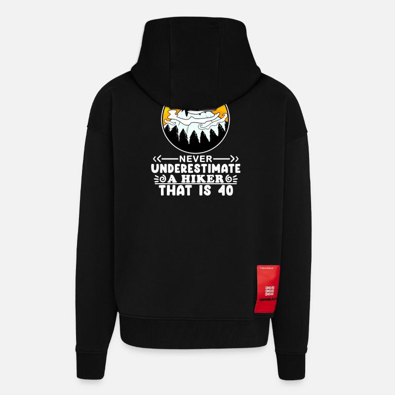 Randonnée 40 ans - Veste à capuche bio épaisse oversize fabriqué en UE - SOLID BLACK
