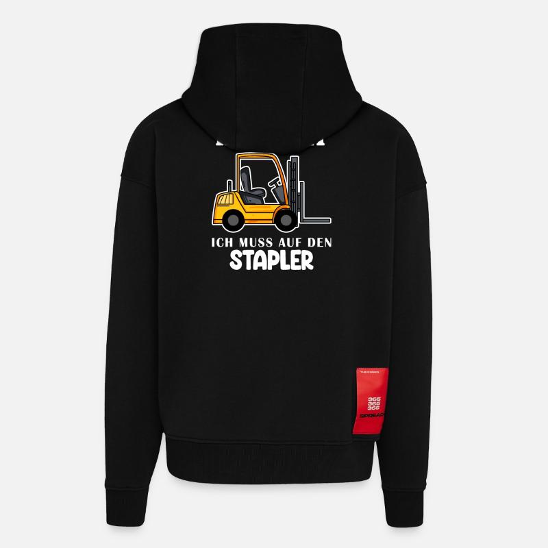Staplerfahrer Gabelstapler Lager Logistik - Zip Hoodie - made by SPREAD - SOLID BLACK