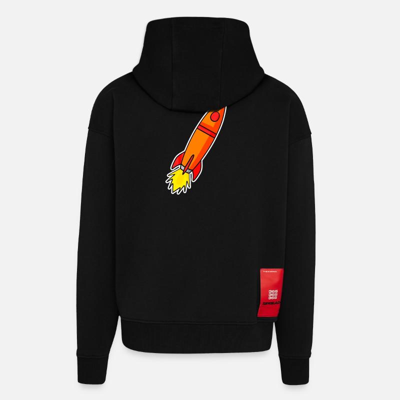 Rocket Orange - Zip Hoodie - made by SPREAD - SOLID BLACK