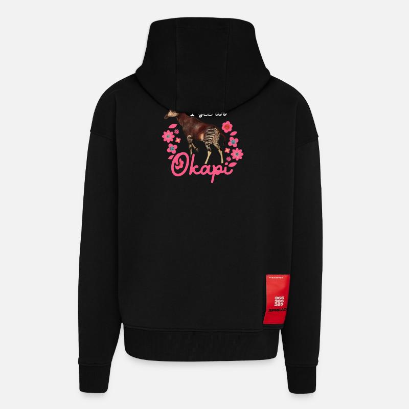 Warte, ich sehe ein Okapi - Zip Hoodie - made by SPREAD - SOLID BLACK