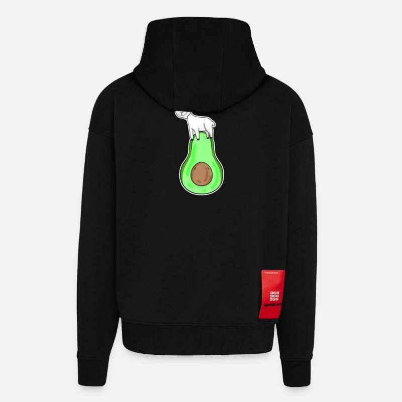 Ziegenbock auf Avocado - Zip Hoodie - made by SPREAD - SOLID BLACK
