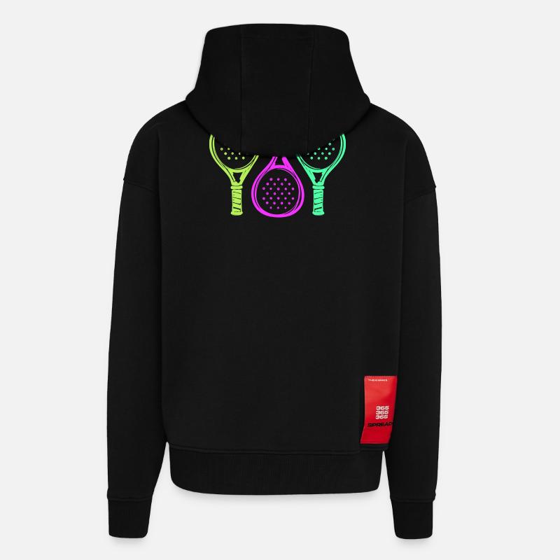 Padel Racket Setback Player Padel Game - Zip Hoodie - made by SPREAD - SOLID BLACK