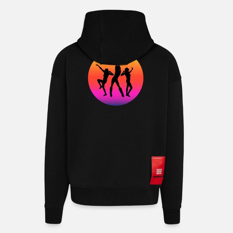 disco, disco fan, disco musikk - Heavyweight Oversized Organic hettejakke produsert i EU - SOLID BLACK