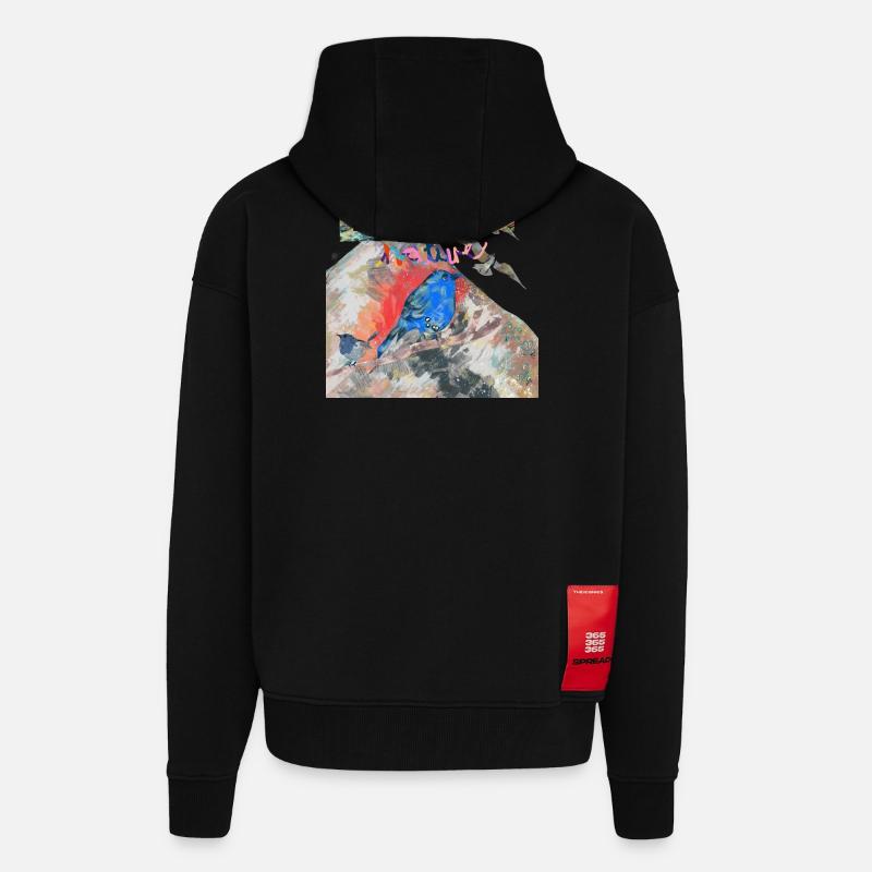 AIMEZ LA NATURE - Veste à capuche bio épaisse oversize fabriqué en UE - SOLID BLACK