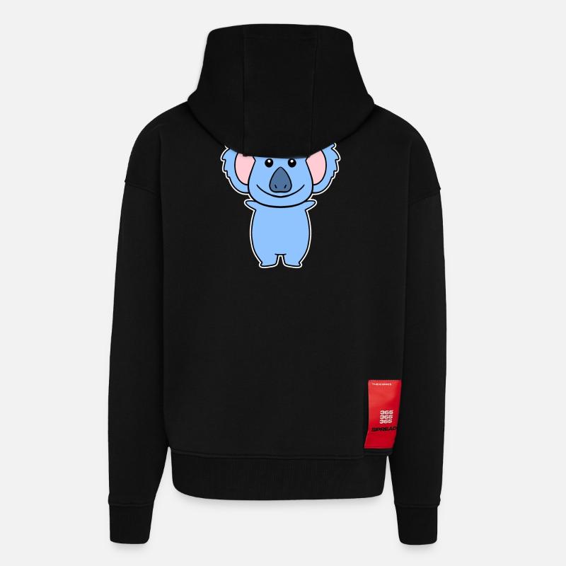 Koala - Veste à capuche bio épaisse oversize fabriqué en UE - SOLID BLACK