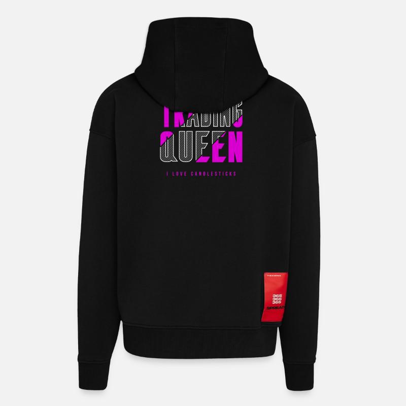 Reine du commerce - Veste à capuche bio épaisse oversize fabriqué en UE - SOLID BLACK