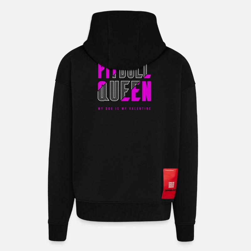 Pitbull Königin - Zip Hoodie - made by SPREAD - SOLID BLACK