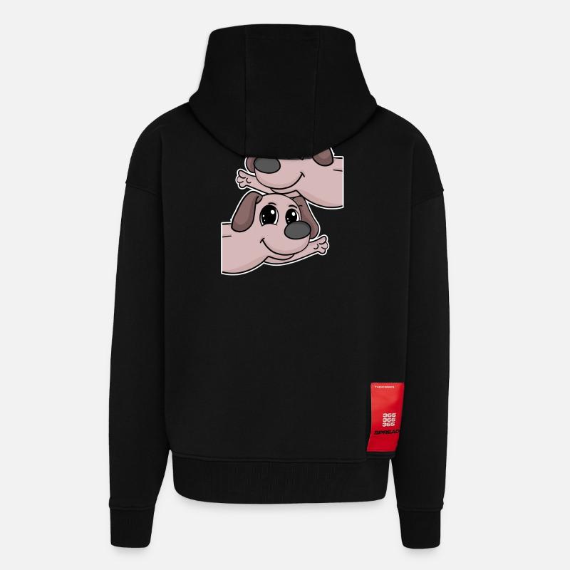 Chiens de chien - Veste à capuche bio épaisse oversize fabriqué en UE - SOLID BLACK