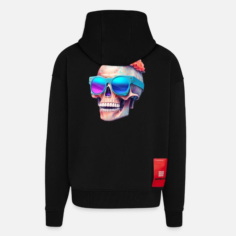 Totenkopf - Zip Hoodie - made by SPREAD - SOLID BLACK