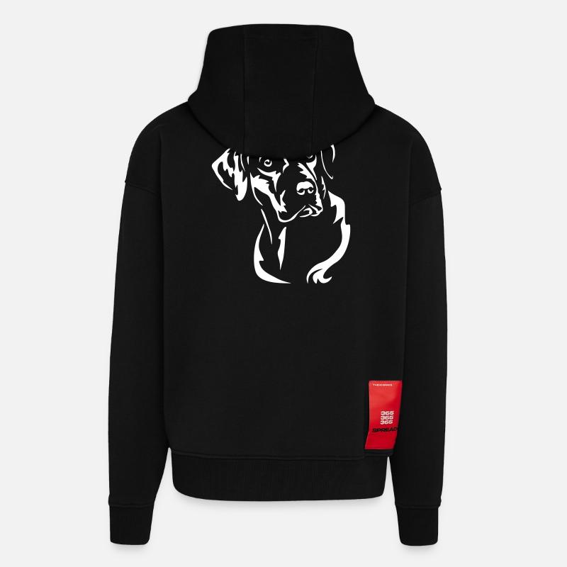 Rhodesian Ridgeback Kopf "Black Edition" - Zip Hoodie - made by SPREAD - SOLID BLACK