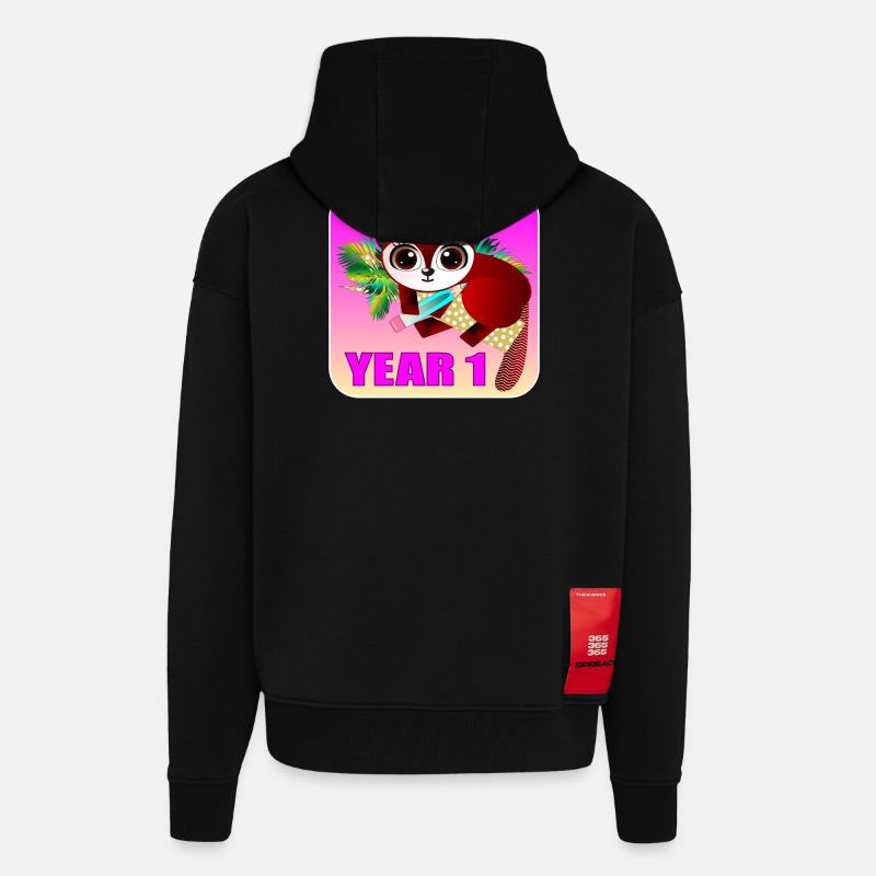 ÉCOLE PRIMAIRE 1 - FOX - Veste à capuche bio épaisse oversize fabriqué en UE - SOLID BLACK