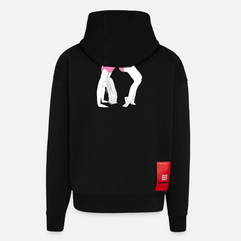 Pont de la danse acrobatique - Veste à capuche bio épaisse oversize fabriqué en UE - SOLID BLACK