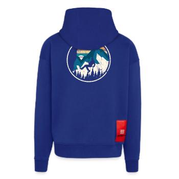Alpiner Aufstieg in Sunset Stripes - Zip Hoodie - made by SPREAD - Iconic Blue - Hinten