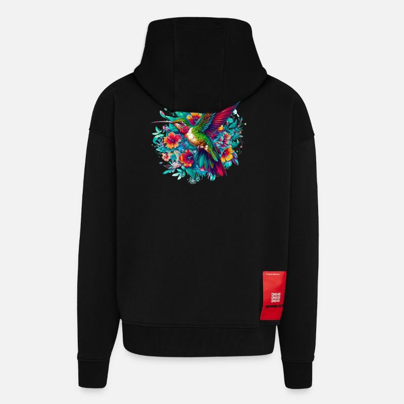 Colibri - Veste à capuche bio épaisse oversize fabriqué en UE - SOLID BLACK