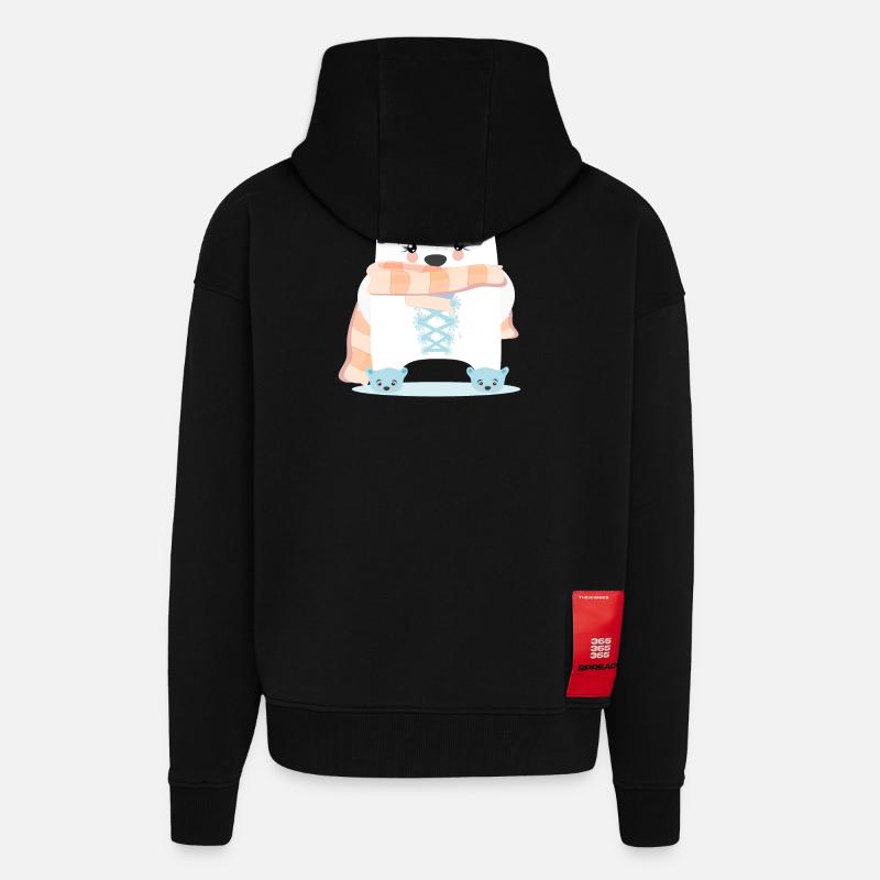 WINTERTIERE EISBÄREN - Zip Hoodie - made by SPREAD - SOLID BLACK