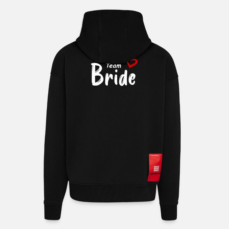 Team Bride - Zip Hoodie - made by SPREAD - SOLID BLACK