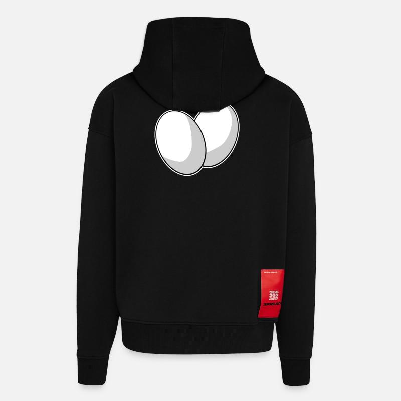 Ei Eier - Zip Hoodie - made by SPREAD - SOLID BLACK
