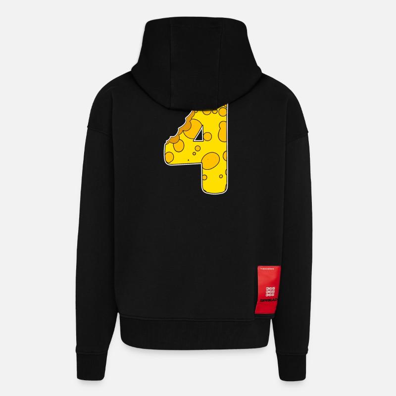Zahl 4 - Vier - Vierter - Zip Hoodie - made by SPREAD - SOLID BLACK