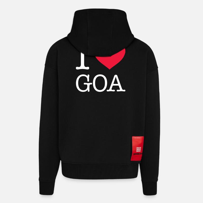 J’ADORE GOA - Veste à capuche bio épaisse oversize fabriqué en UE - SOLID BLACK