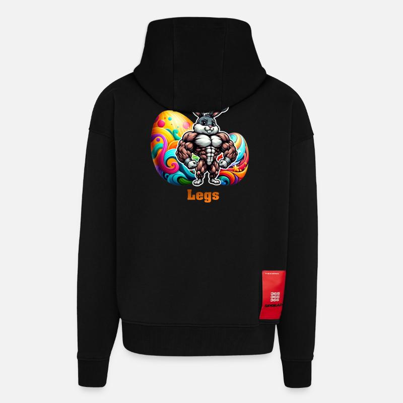 Eggs for Legs - Zip Hoodie - made by SPREAD - SOLID BLACK