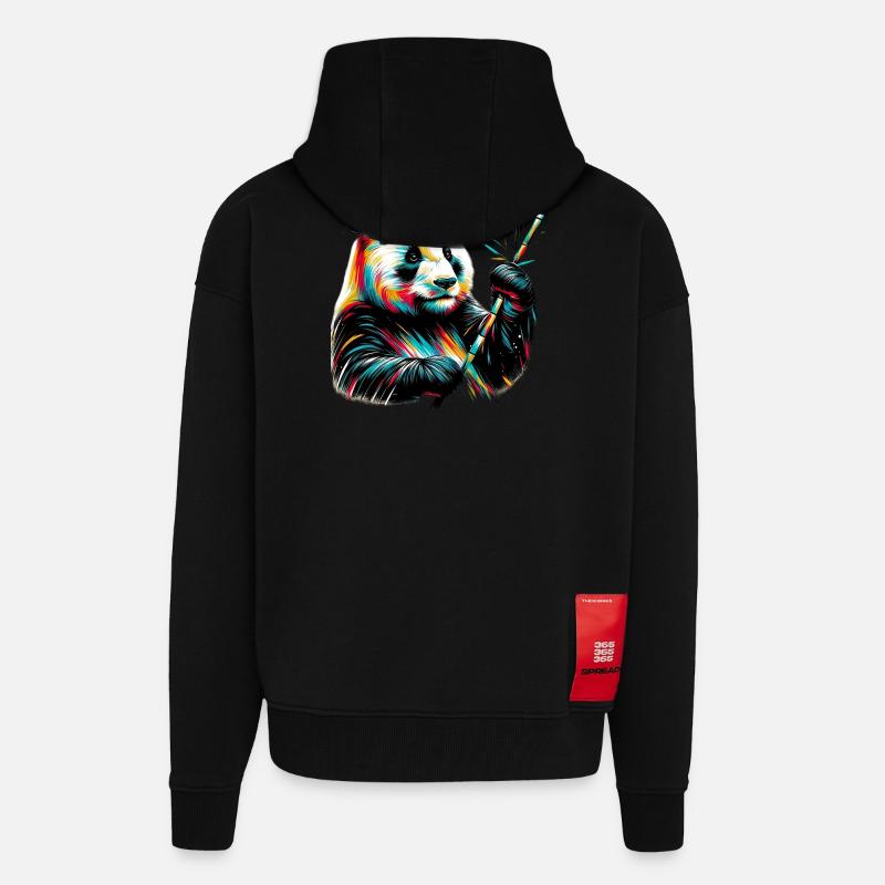 Panda - Veste à capuche bio épaisse oversize fabriqué en UE - SOLID BLACK