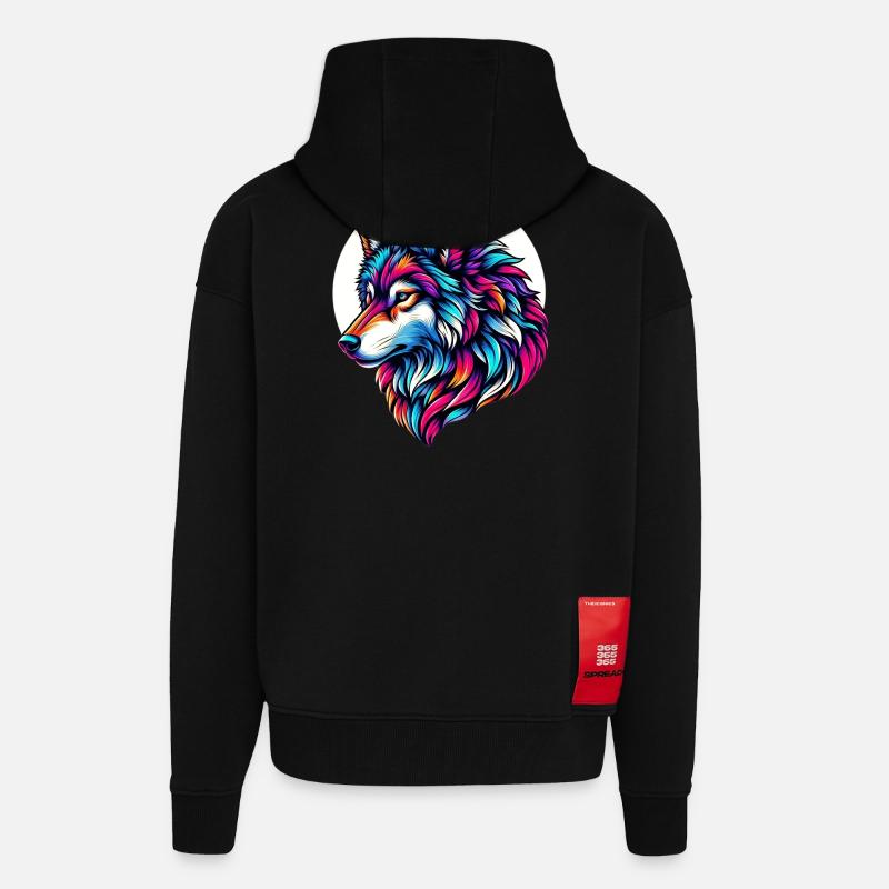 Loup - Veste à capuche bio épaisse oversize fabriqué en UE - SOLID BLACK