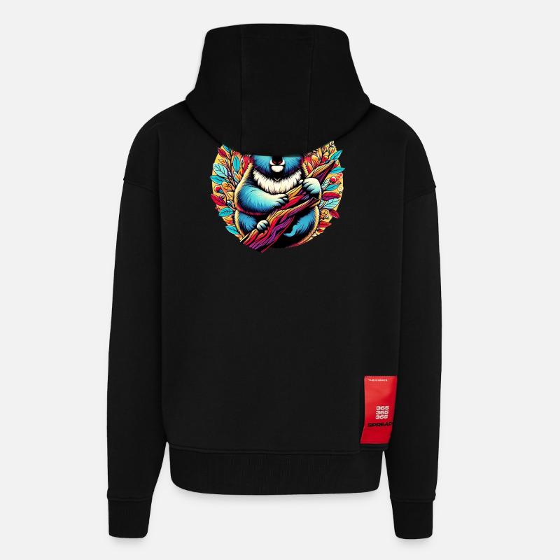 Koala - Veste à capuche bio épaisse oversize fabriqué en UE - SOLID BLACK