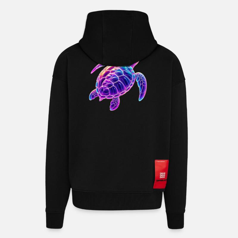 Turtle - Zip Hoodie - made by SPREAD - SOLID BLACK
