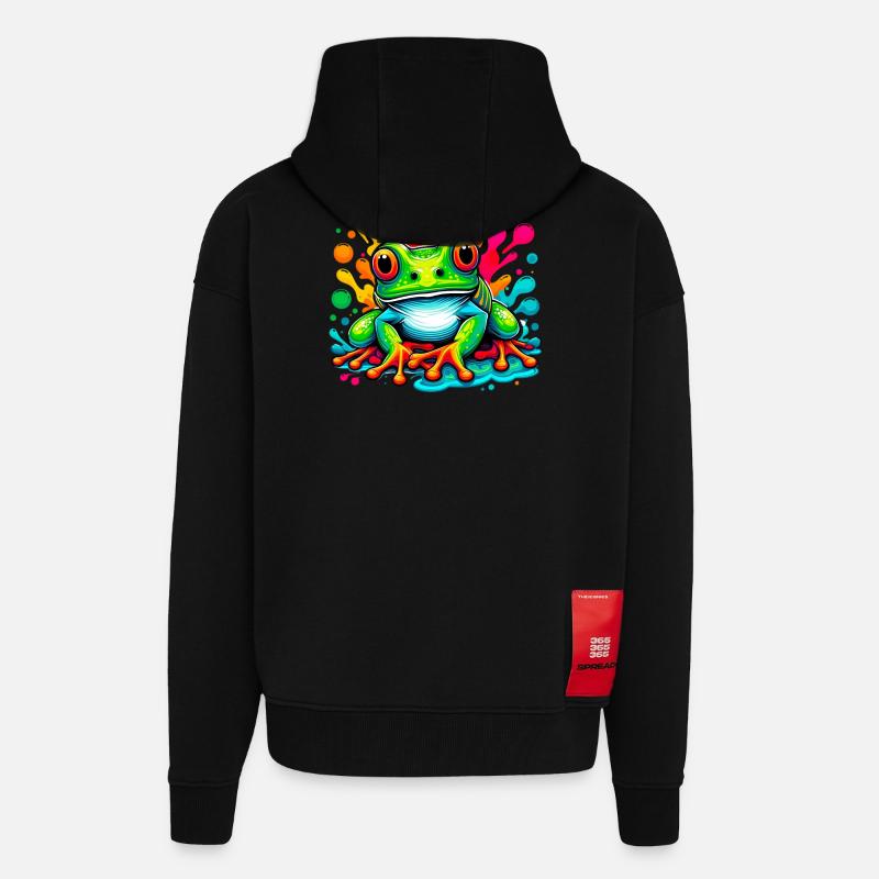 Frosch - Zip Hoodie - made by SPREAD - SOLID BLACK