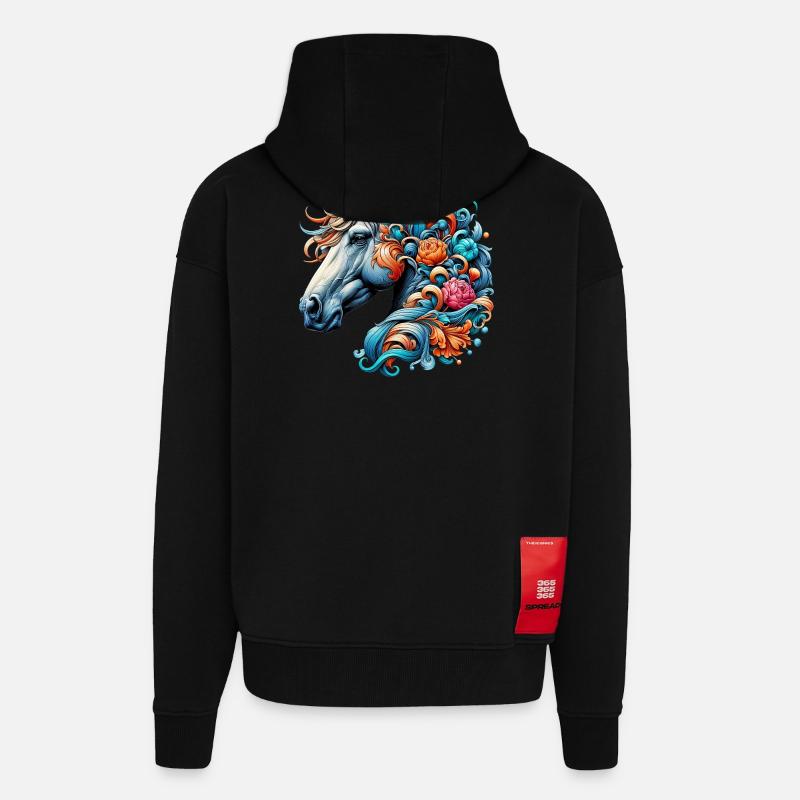 Pferd - Zip Hoodie - made by SPREAD - SOLID BLACK