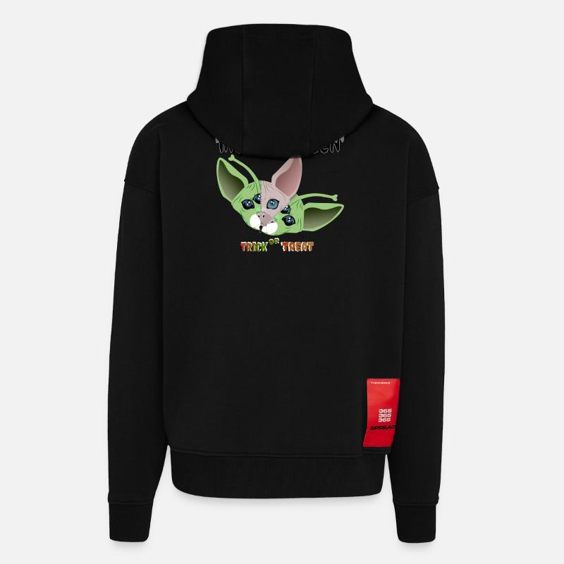 Sphinx Katze Alien Maske - Zip Hoodie - made by SPREAD - SOLID BLACK