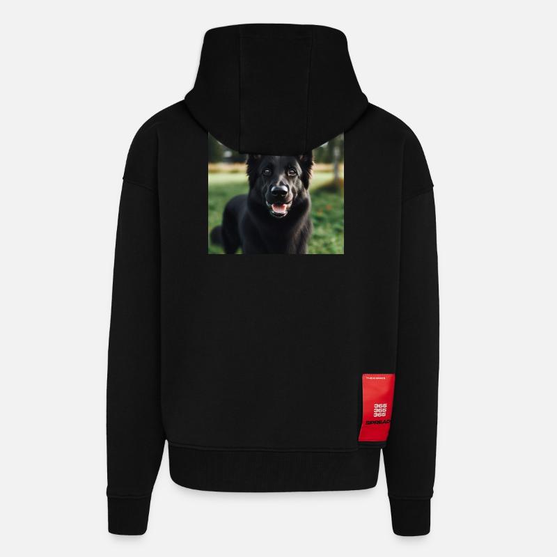 Schwarzer Deutscher Schäferhund - Zip Hoodie - made by SPREAD - SOLID BLACK