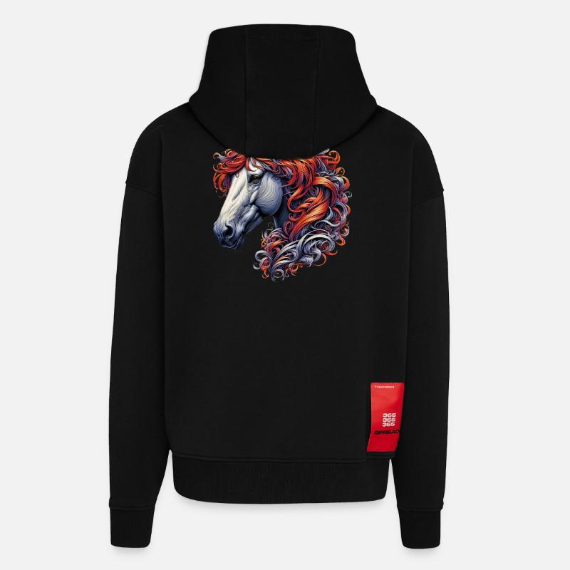 Pferd - Zip Hoodie - made by SPREAD - SOLID BLACK