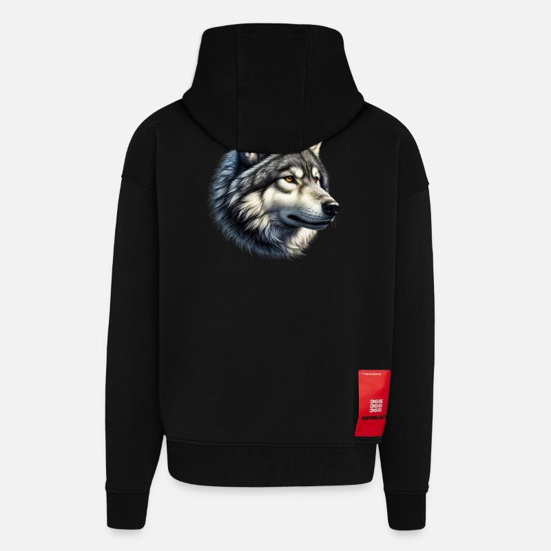 Loup - Veste à capuche bio épaisse oversize fabriqué en UE - SOLID BLACK