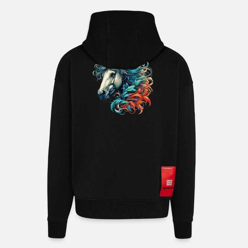 Pferd - Zip Hoodie - made by SPREAD - SOLID BLACK